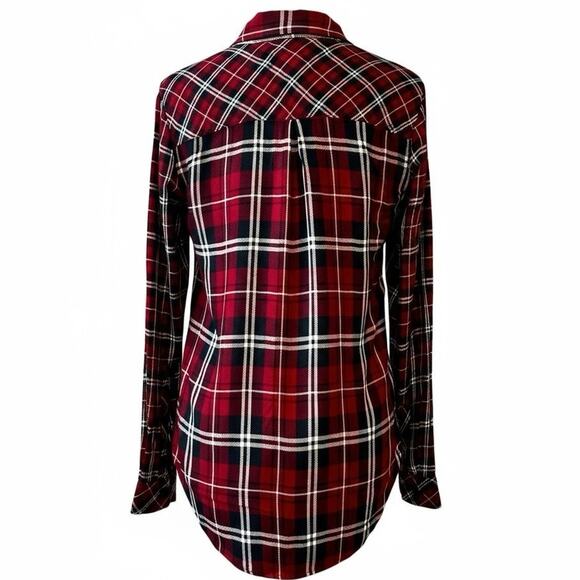 Rails “Liza” Wine Black White Plaid Button Down Shirt Women Small | Soft Flannel - Picture 3 of 5
